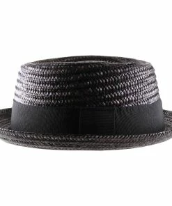 Classic Italy Classic Porkpie Straw -Ivy Cap Sales Store noir2 202006151949131
