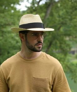 Classic Italy Classic Wide Straw Fedora -Ivy Cap Sales Store px5997 naturelle homme 1 202205101318132 202205121504531