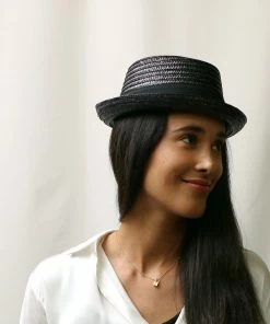 Classic Italy Classic Porkpie Straw -Ivy Cap Sales Store px6598 noir 1 20220510195600