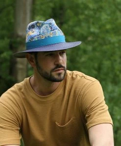 Alfonso DEste Luciano Panama -Ivy Cap Sales Store px8094 bleu homme 1 202205101345242